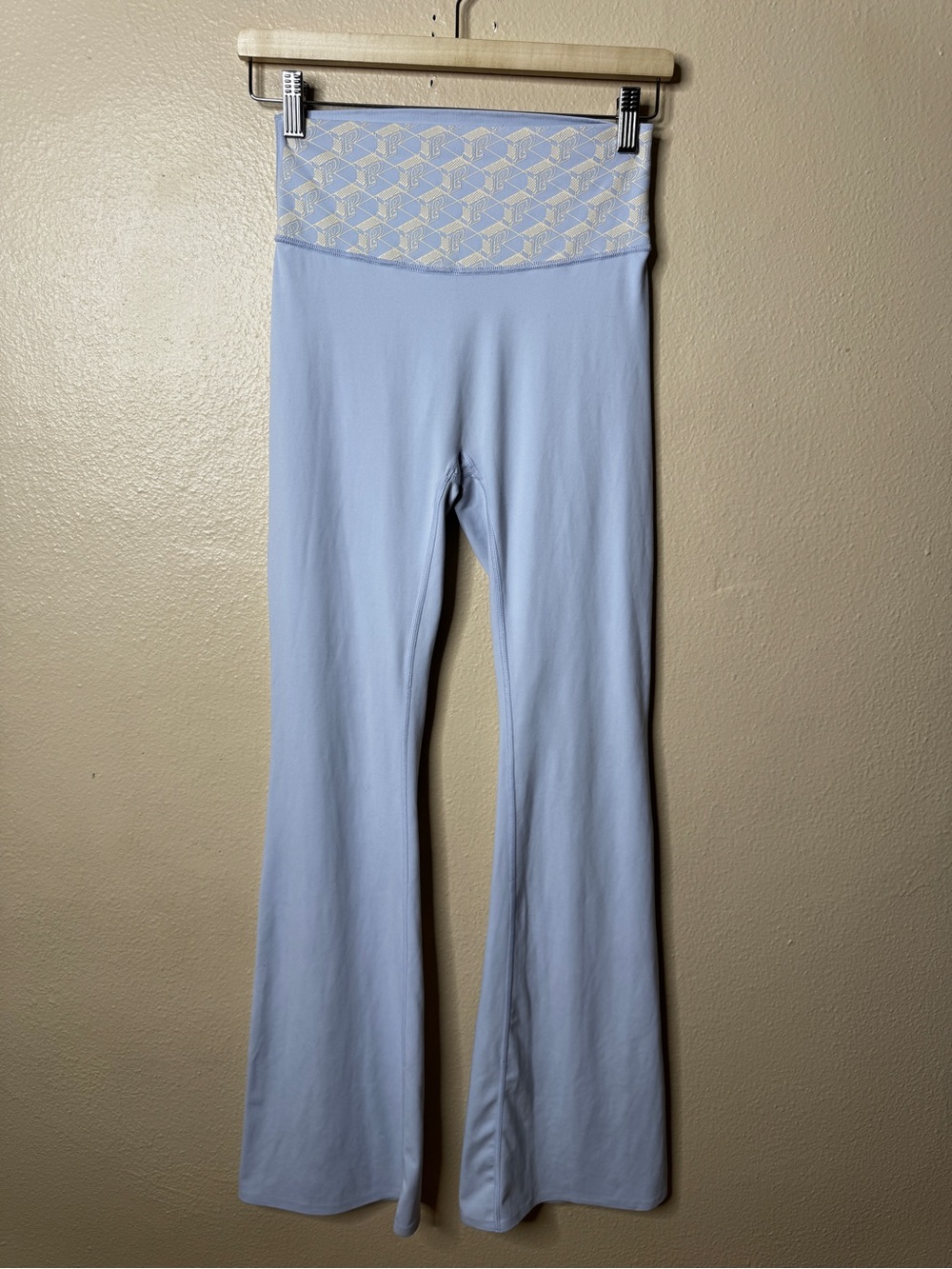 Victoria's Secret PINK Yoga Pants M Sky Blue Foldover Flare Y2K Athleisure